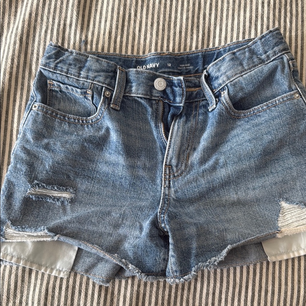 Old Navy Kids Blue Jean Shorts Distressed